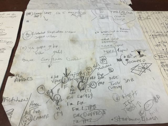 Notes found by Thomas's attorney inside his mother's house. He claims none of the writings that he found were anti-Semitic.